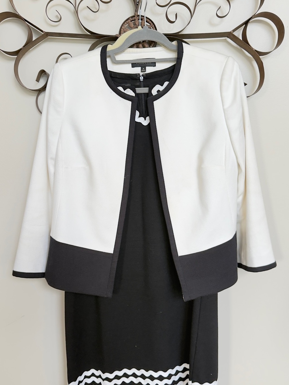 Talbots White Jacket with Black Trim